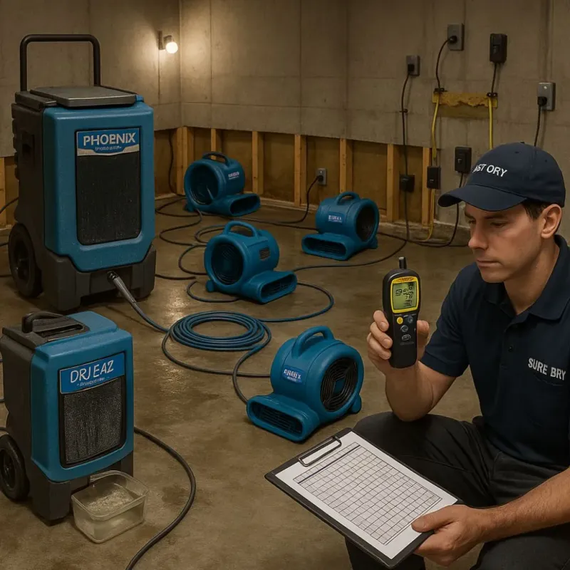 Structural Drying and Dehumidification process in Monticello, IA